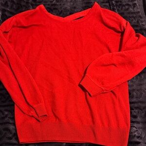 New York & Company Vibrant Red Crew Neck Sweater